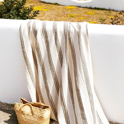 Drap De Plage - Fouta - En Lin Et Coton Bio - Sol