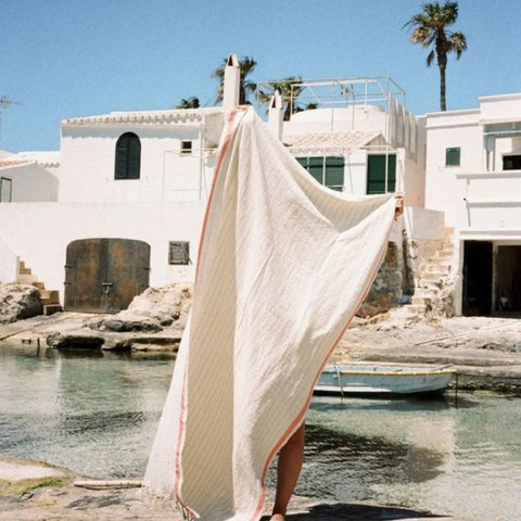 Serviette lin & coton - Bahia Coral