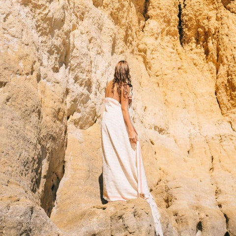 Serviette lin & coton - Bahia Coral