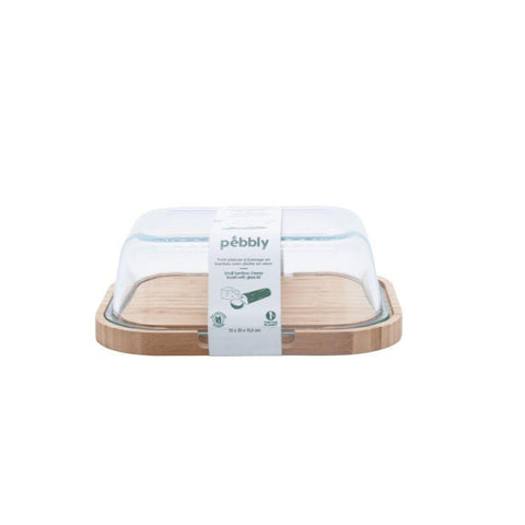 Plateau À Fromage en verre et bambou Pebbly