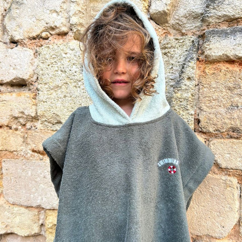 Poncho de bain enfant Kaki