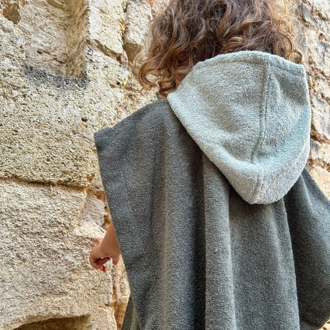 Poncho de bain enfant Kaki
