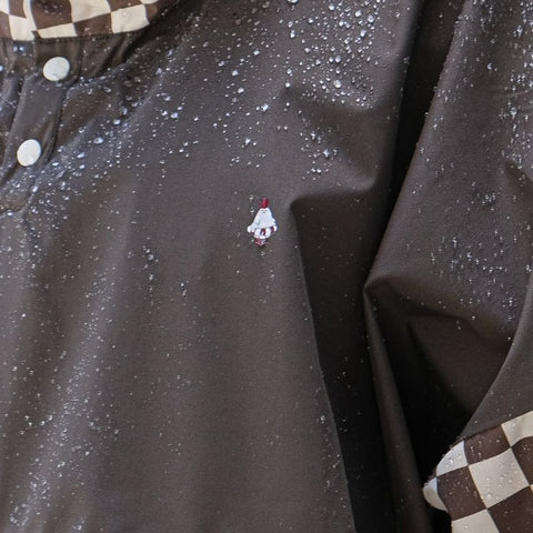 Poncho de pluie court - Damiers Kaki