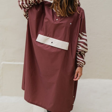 Poncho de pluie long - Chocolate Zebra
