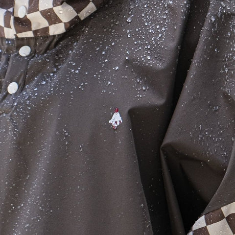 Poncho de pluie long - Damiers Kaki