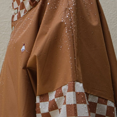 Poncho de pluie long - Damiers Marron