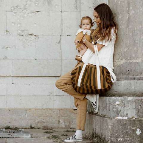 Sac à langer & week-end - Raphaël rayures cumin