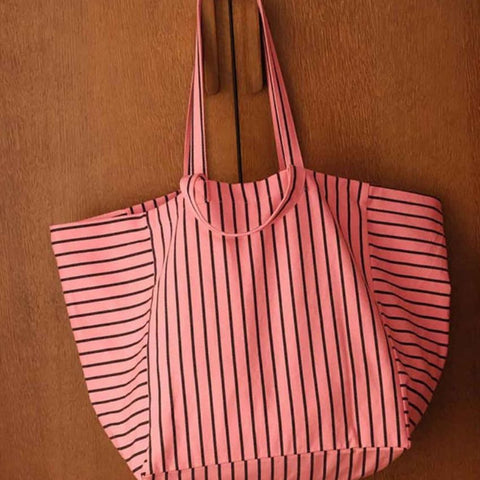 Sac cabas - Elisa rayures tennis Funky Pink