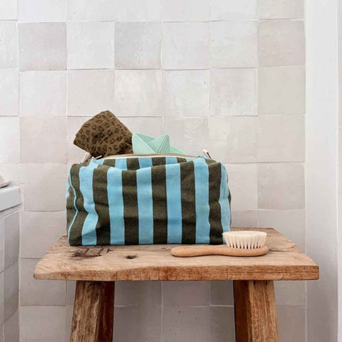 Trousse de toilette - Vic Rayures Olive Blue