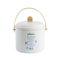 Seau À Compost D'intérieur en acier et bambou - 3,5 Litres - blanc Pebbly