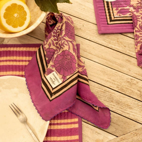 Serviette de Table Biriani - Pallavi Fuchsia