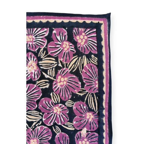 Small Foulard Manika - Amaryllis Navy Cherry