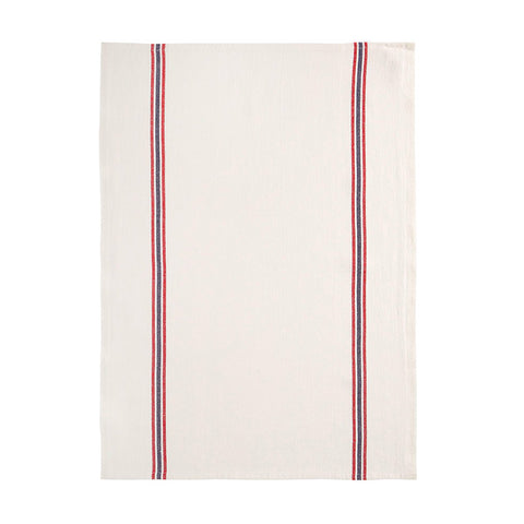 Torchon en lin "drapeau" blanc Charvet Éditions