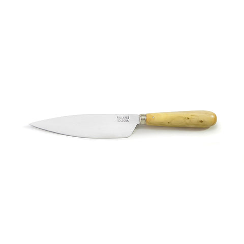 Grand couteau de cuisine manche en buis, lame en acier carbone de 16cm Pallarès Solsona