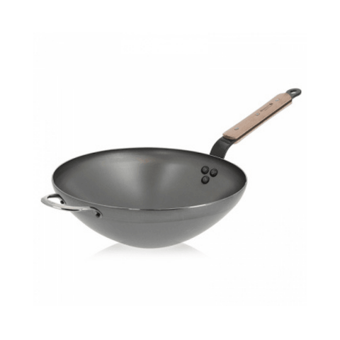 Wok en acier et manche en bois 32 cm De Buyer